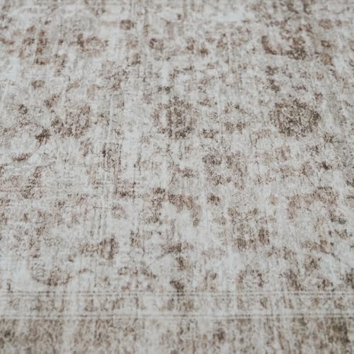 Living Room 9x12 Area Rugs - Large Boho Rugs for Living Room Stain Resistant Carpet Vintage Tribal Rugs for Bedroom with Non Slip Backing Home Decor Floor Decoration Mat 9x12 Beige/Brown