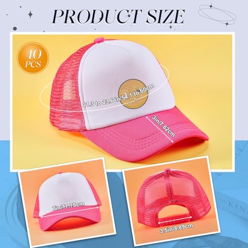 Image of 40 Pack Sublimation Blank Trucker Hat Bulk Wholesale Mesh Baseball Cap for Women Men DIY Hat Bar Party