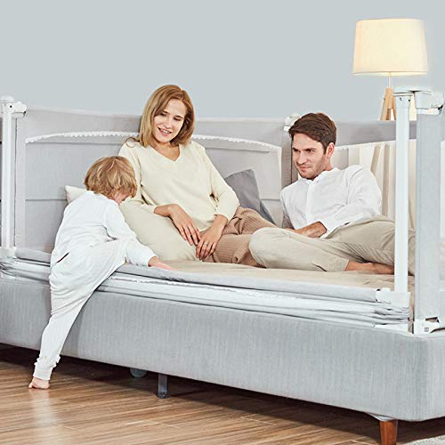 M Maybabe Bed Rails For Babies And Toddlers, Extra Long And Tall Infants Bed Rail Guard Long Side Of Kings Or Queens(Grey-80Inches) #TOP2