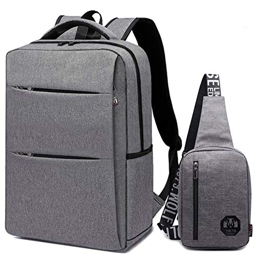 Zaino da lavoro Borsa a tracolla da uomo da viaggio di moda coreana da scuola per bambina per tempo libero per laptop di moda semplice grigio con reggiseno