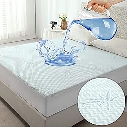 Protector Para Colchón Doble Jet's Home Protector de colchón doble impermeable, suave, transpirable, silencioso, lavable a máquina, funda de cama ajustable para cama doble, tamaño 135x190 cm