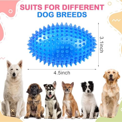 4 Pcs 4.5” Spiky Squeaker Football Dog Toy for Medium Large Dogs Spiky Dog Balls Puppy Chew Toys for Aggressive Chewers Spiky Ball Dog Toy Fetch Toys for Training (Vivid,Colorful) 4 Pcs 4.5” Spiky Squeaker Football Dog Toy for Medium Large Dogs Spiky Dog Balls Puppy Chew Toys for Aggressive Chewers Spiky Ball Dog Toy Fetch Toys for Training (Vivid,Colorful)