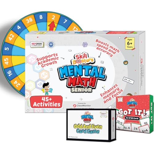 Image of ClassMonitor Senior Mental Math Kit for Ages 6+ | Challenging Math Activities for Kids | 180+ Activities| Boosts Numeracy and Logical Thinking | Developed by Expert Educators and Mathematicians