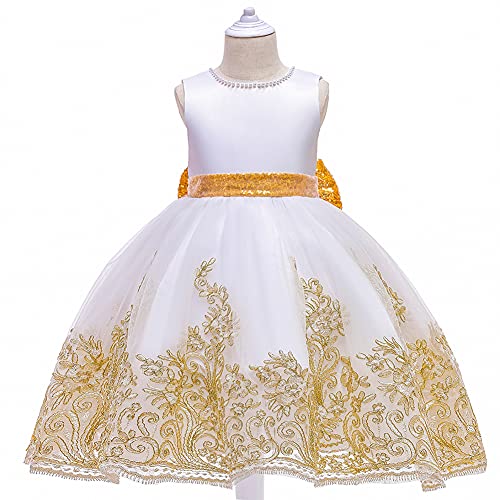 Embroidery Bowknot Birthday Girl Dress Junior Flower Girl Dresses Formal Pagent Party Gowns2