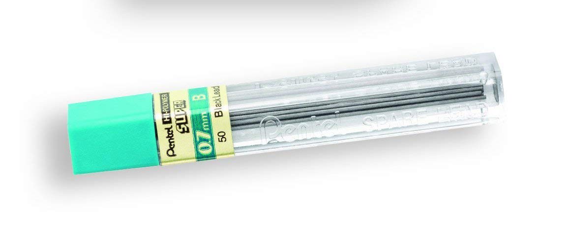 Pentel - Hi-Polymer Lead, 0.7 mm, Medium, B, Black, 12ea/TB, Sold as 1 Tube, PEN 50B
