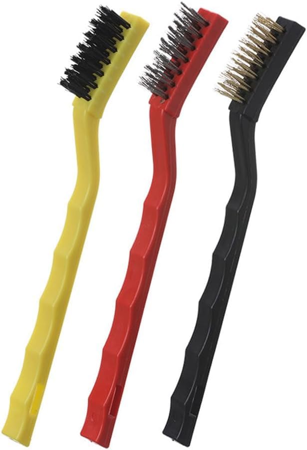 FASTMART 3 Pc Mini Wire Brush Set with Brass, Nylon, Stainless Steel Bristles for Gas Stove Burner, Tiles, Rust Removing, Metal Cleaning; Cleaning Brush (Set of 3) (B0CTG462VP) Amazon Price History, Amazon Price Tracker