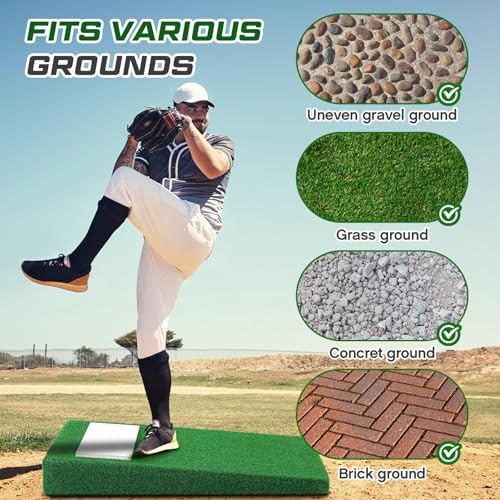 WinnerWhy 4 Inches Portable Pitching Mound Portable Youth Baseball Pitching Mound Softball Trainers for Training Pitching 30 x 16 x 4 Inch