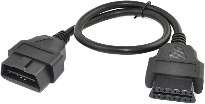 1.64 Feet/50cm OBD II OBD2 Splitter Cable Cord,16 Pin OBDii Male to Female Extension Cable,Auto Car Diagnostic Extender Cord Adapter
