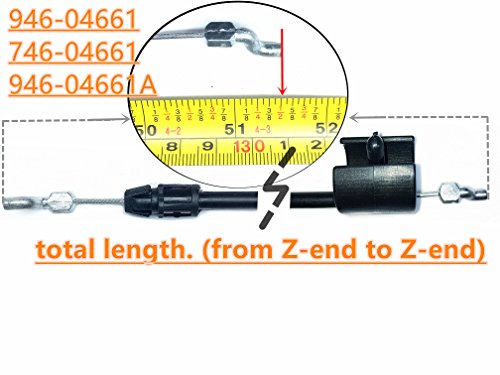 YUESUO STOP-CONTROL-CABLE-946-04661-746-04661 Replace -fits MTD-TROY-BILT-21-034-DECK- 74604661-946-04661A-946-04661(Cable Leng 51-1/2") Generic Aftermarket Part - Thumbnail 3