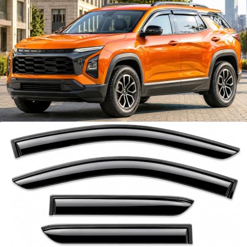 Image of 2025 2026 Tape-On Rain Guards for Chevrolet Chevy Equinox Side Window Visor Deflectors Extra Thick Shade LT RS ACTIV EV