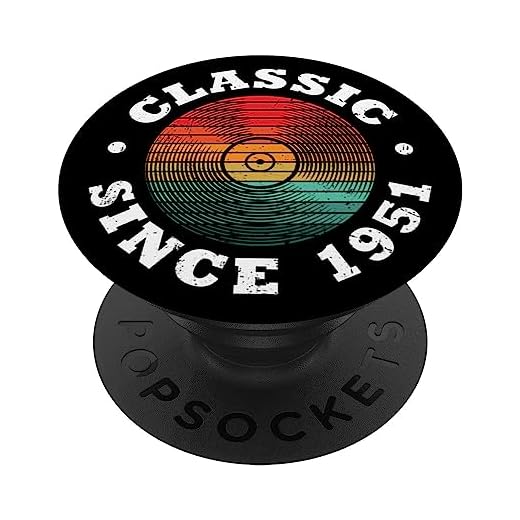 Clásico desde 1951 Disco de vinilo retro Cumpleaños de 72 PopSockets PopGrip Intercambiable