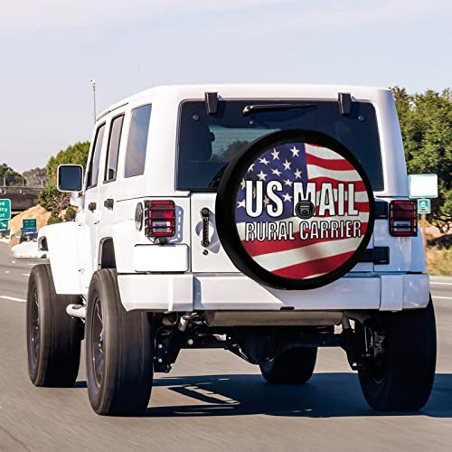 Image of US Mail Rural Carrier Spare Tire Cover with Backup Camera Hole Wheel Tire Cover Fit Trailer, RV, SUV and Many Vehicle 13inch