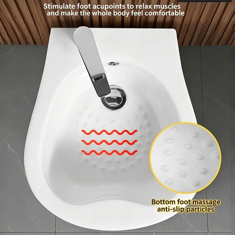 Tina para baño de pies con grifo y drenaje para pedicura en casa 4