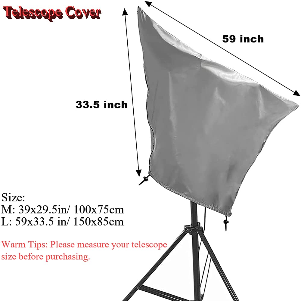 Telescope Cover UCARE 420D Oxford Fabric Outdoor Rain Sun Dustproof Telescopes Cloak Covers with Adjustable Drawstring (L: 59x33.5in/150x85cm)
