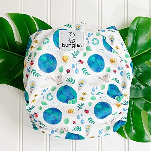 Bungies Earth Day Baby Cloth Diaper with 1 Hemp Insert, 1 Bamboo Insert