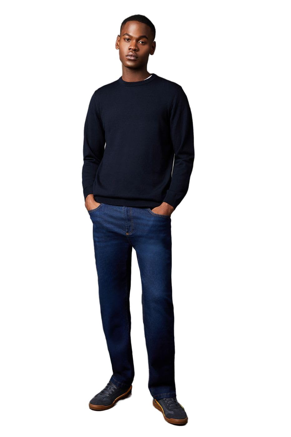 Burton Men's Indigo Stretch Straight Fit Jeans, 32S,