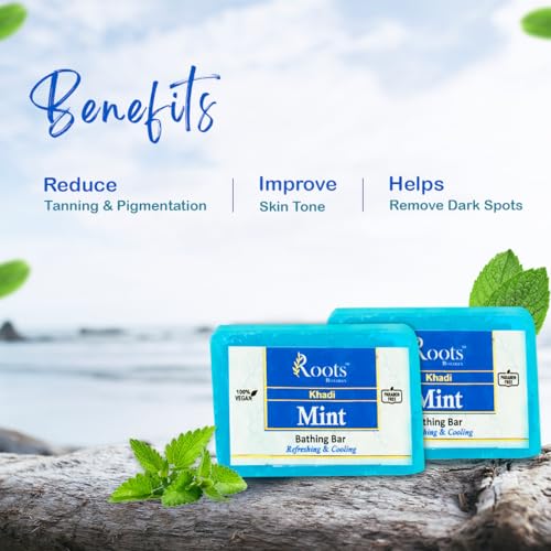 Image of Herbal Mint Soap| Herbal soap and antiseptic properties|Keeps skin cool and refreshed| Suitable for all skin type| Pack of 3 (125gm *3)