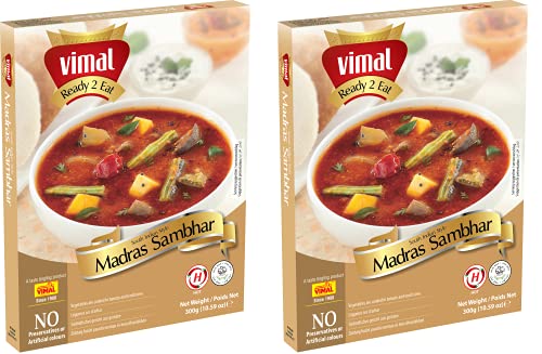 Image of VIMAL Ready to Eat Madras Sambhar Instant Mix Vegetarian with No Added Preservative and Colours - 300g Pack of 2