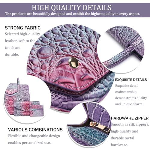 Image of Makcr Joacbv Women Embossed Pattern Satchel Handbags Wallet 3 pcs Set Crossbody Tote Top Handle Vegan Leather Ladies Bag | Embossed Pattern