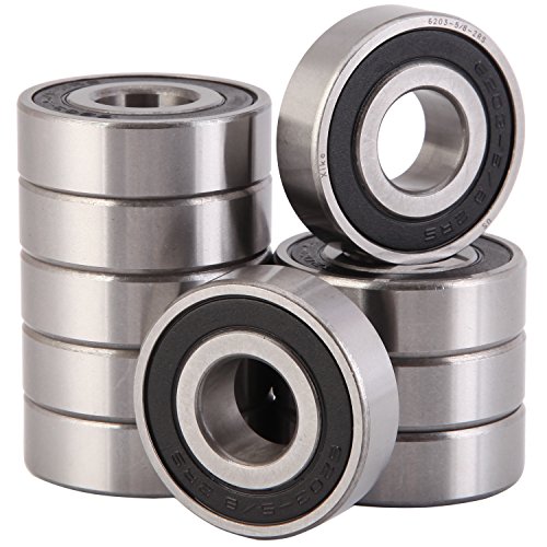 XiKe 10 Pcs 6203-5/8-2RS Double Rubber Seal Bearings 5/8