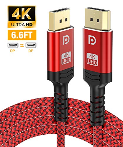 DisplayPort Cable,Capshi 4K DP Cable Nylon Braided -(4K@60Hz, 2K@144Hz) Gold-Plated DP to DP