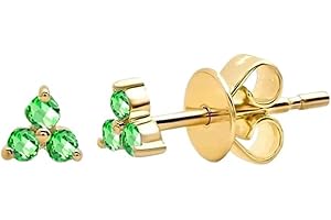 GoldenLight Women's Colored For Di.a/mond S925 Sterling Silver Earrings Triangle For Di.a/mond Simple Stacking Earrings