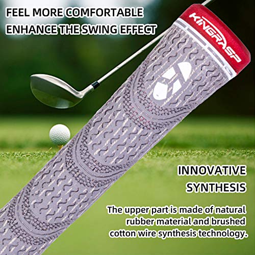 Premium Rubber Golf Grips 13 Pack, Anti-Slip,Super Stability,Cord Rubber, Golf Club Grips,Standard/MidSize/Oversize,13 Grips with All Kits