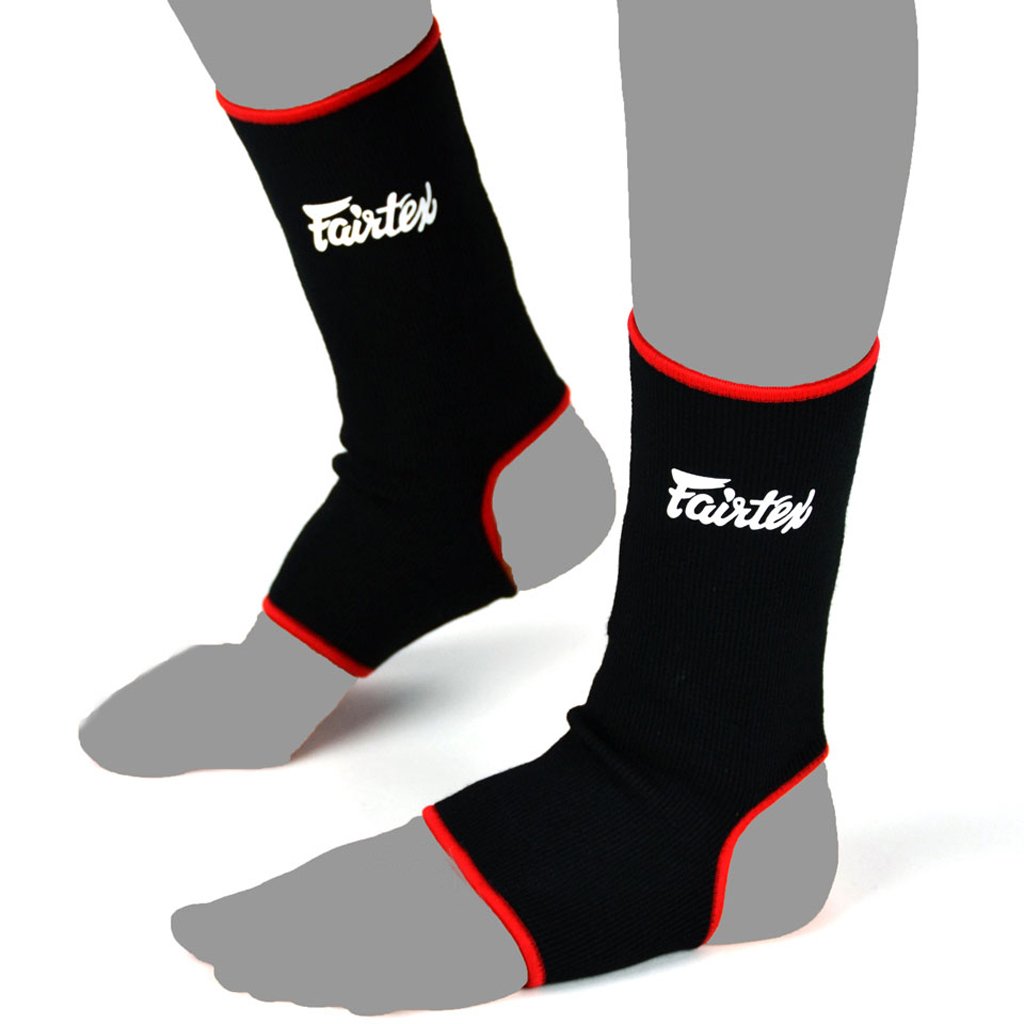 Fairtex Protège-cheville Couleur noire pour la protection en Muay Thai, boxe, kickboxing, MMA