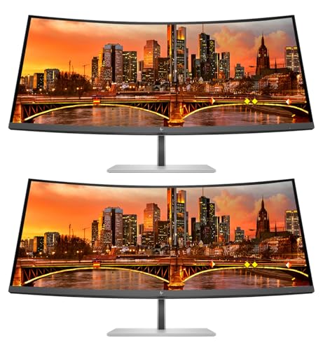 Image of HP Series 7 Pro Curved 38-inch 738pu 2K+ WQHD+ (3840 x 1600) 60Hz 5ms LCD IPS Monitor, 2-Pack Bundle, Daisy Chain, HDMI, DisplayPort, USB Hub, Thunderbolt 4 USB-C w /100W PD
