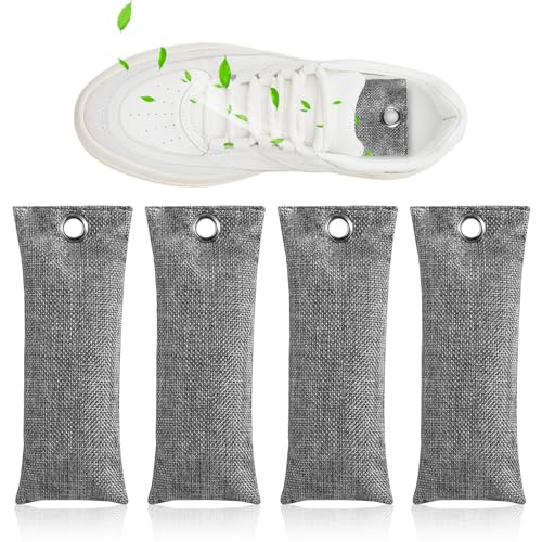 4 bolsas de desodorante para zapatos, de carbón activo, eliminan el olor y el sudor, para el olor de los pies a través del sudor, eliminan los olores