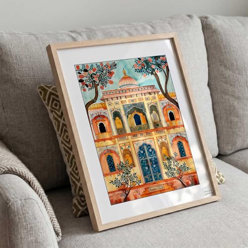 Image of kotart Madhubani Art Wall Painting Traditional Home Decoration With Frame For Living Room Bed Room Hotel Wall Decor Digital Reprint (14X20 inch)