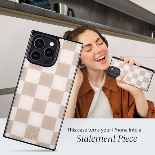 Image of COCOMII Rectangle for iPhone 16 Pro Case, Neutral Checkered