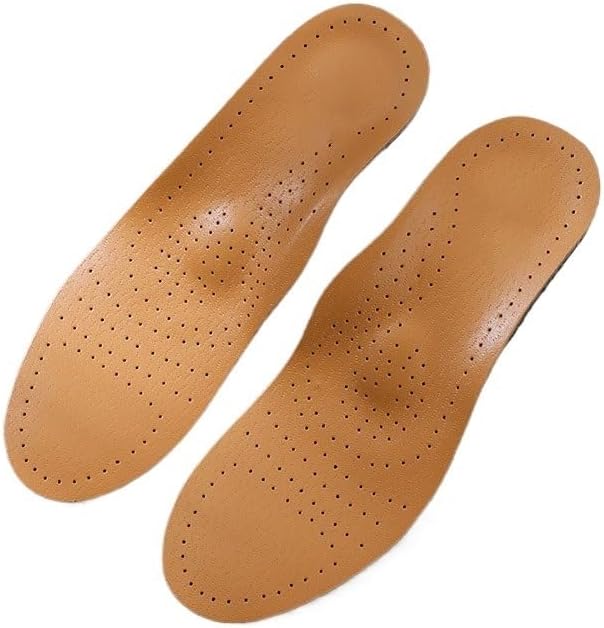 Genuine Leather Orthopedic Insoles for Men and Women with Breathable and Sweat Absorption