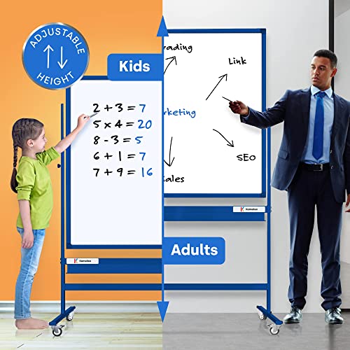 image for KAMELLEO Rolling Magnetic Whiteboard 70 x 36 - Large Portable Dry Eras