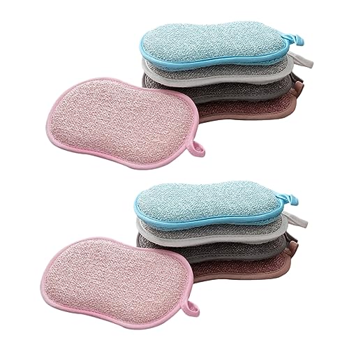 GOOHOCHY Cleaning Sponge Dish Sponge Pads 10pcs Dish Scrubbers Scrubber Kitchen Cleaning Tools Random Color