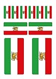 10 Stück Flaggen Aufkleber Persien Set Sticker Iran Autoaufkleber - Offsetdruck