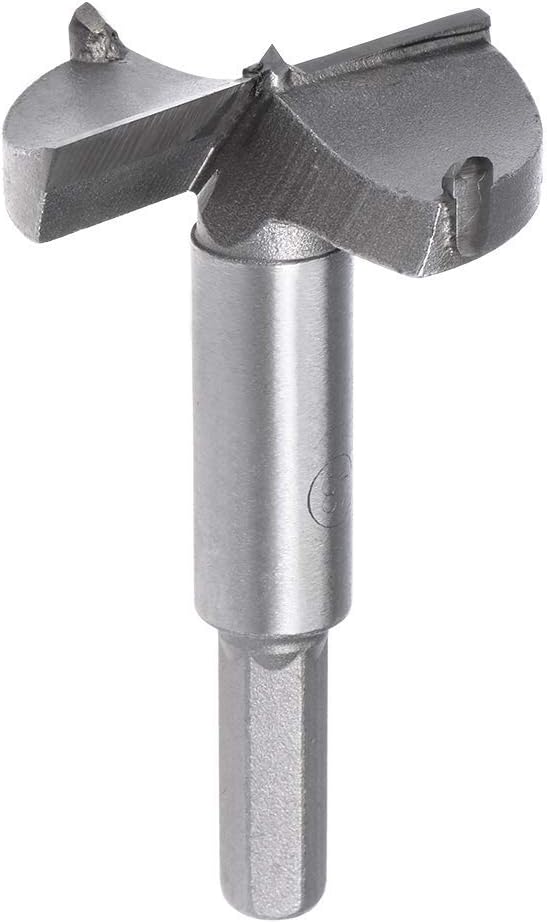ZCHXD Forstner Wood Boring Drill Bit 48mm Dia. Hole Saw Carbide Tip Hexagon Shank Cutting for Hinge Plywood MDF CNC Tool