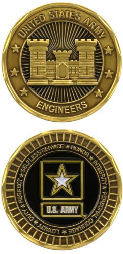 Eagle Crest, United States Military US Armed Forces Army Engineers, Good Luck Double Sided Collectible Challenge Pewter Coin