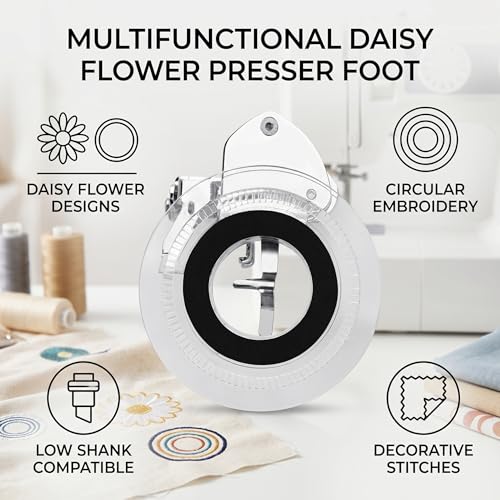 Pie prensatela Rengue Daisy Flower para máquinas de coser miniatura 3