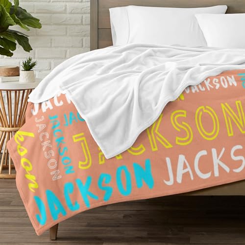 Personalized Name Blanket Customized Baby Blankets for Girls Boys Adults Monogrammed Blankets and Throws Christmas Birthday Mothers Fathers Valentines Day Gift