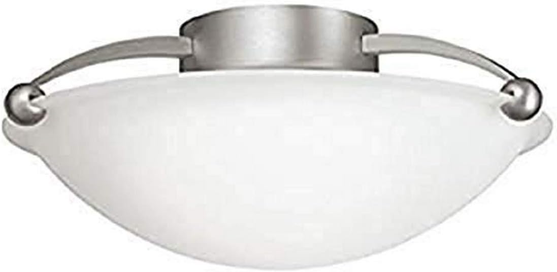 Kichler 8405NI, Ceiling Glass Semi Flush Ceiling Lighting, 2 Light, 150 Watts, Brushed Nickel,15" Wide