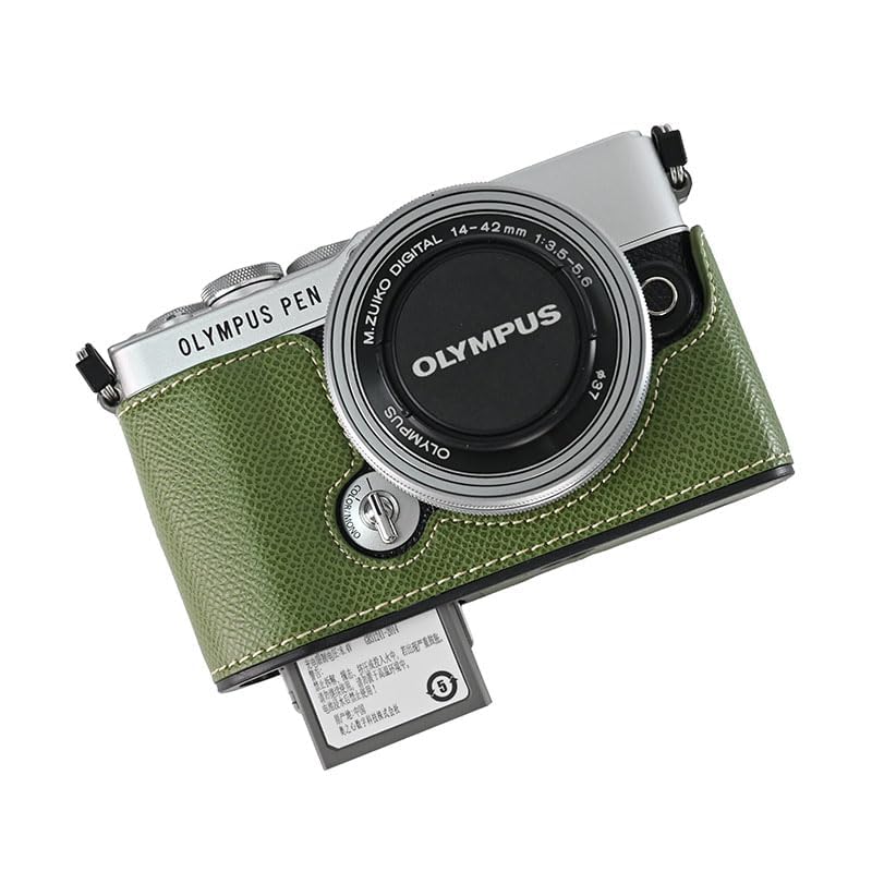 Amazon | BMAOLLONGB E-P7ケース、ハンドメイドPUレザーハーフカメラ