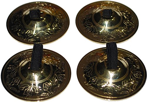 Wevez GOLDLOTUS Belly Dancing Finger Zills Finger Cymbals 2 Pairs / 4 Pcs Golden thumb #4