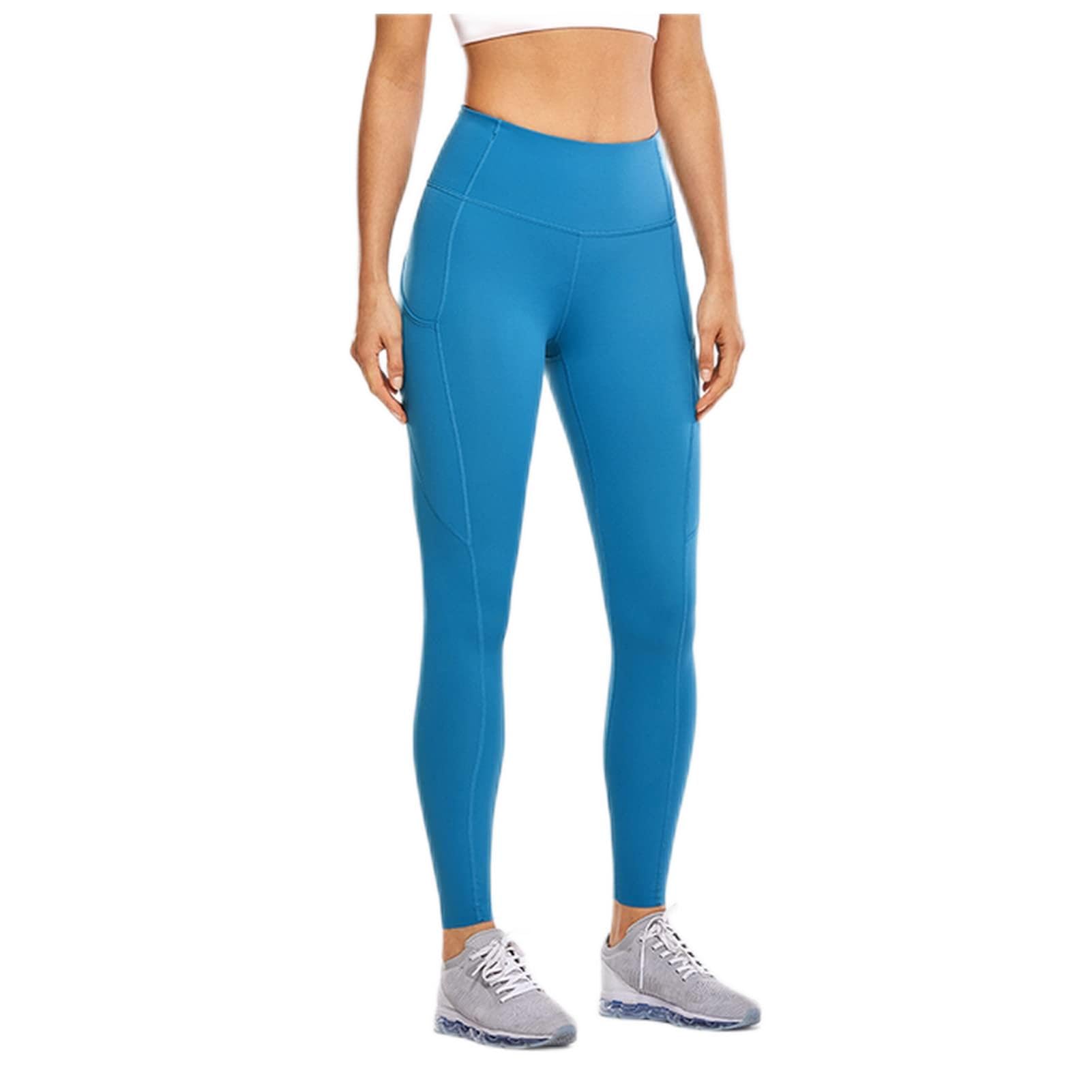 Polainas Impermeables Pantalones de yoga de cintura alta de las mujeres con bolsillos desnudos sentidos entrenando leggings-25 pulgadas Polainas Trail Running ( Color : Carbon Blue10 , Size : Large )