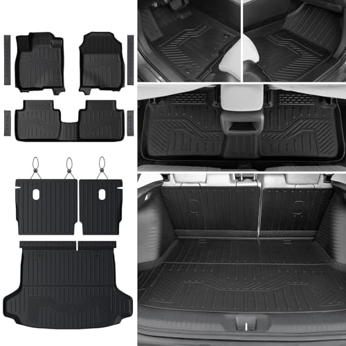 JOULARISE Floor Mats Set for 2023-2025 2026 Honda HR-V, All Weather TPE Backrest Mat Trunk Mat Cargo Liner Door Sill Guards Accessories for HRV (Floor Mats Set)