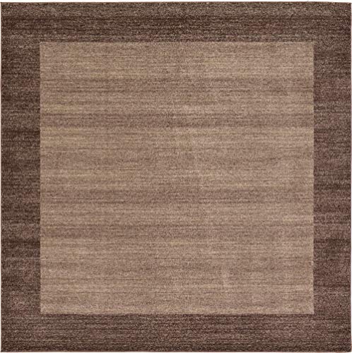 Image of Unique Loom Del Mar Collection Area Rug - Abigail (7' 10 inch Square, Light Brown / Beige)
