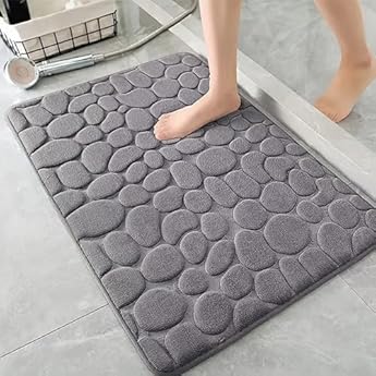 Foto di AMFUN Tappeto da bagno in Flanella, Tappeto Bagno Assorbente, Tappetino Antiscivolo Doccia per il bagno e il soggiorno, 40 x 60 cm, Assorbente, Lavabile