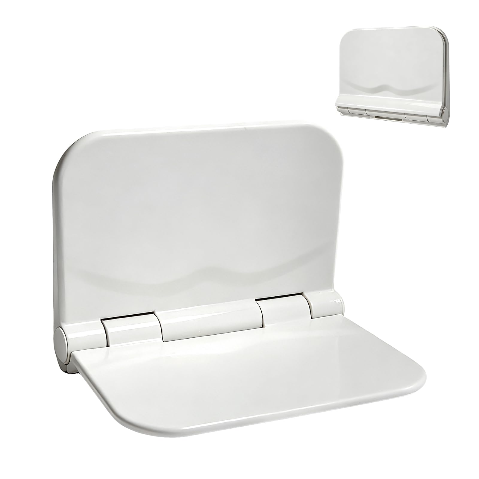 Sedile per Doccia Pieghevole a Muro, Supporta 150 kg, Sedile Doccia Allungato e Spesso per Anziani e disabili, Sgabello Doccia Antiscivolo, Sedile per Vasca Pieghevole per Anziani 38x29.5 cm