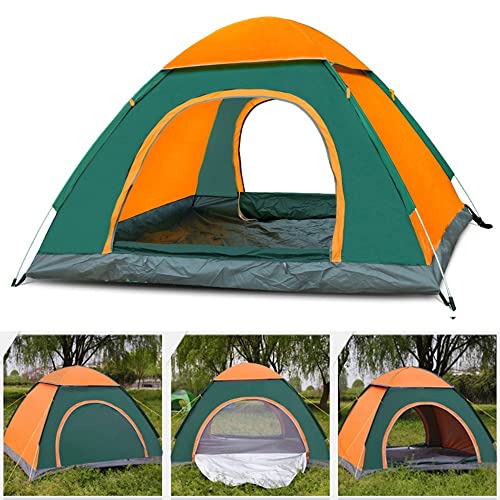 Tragbares Pop-Up-Zelt für 3 bis 4 Personen, automatisches Instant-Pop-Up-Campingzelt, automatisch öffnendes Zelt mit Doppeltüren, großes Kuppelzelt, Campingzelt für den Außenbereich Sport & Freizeit