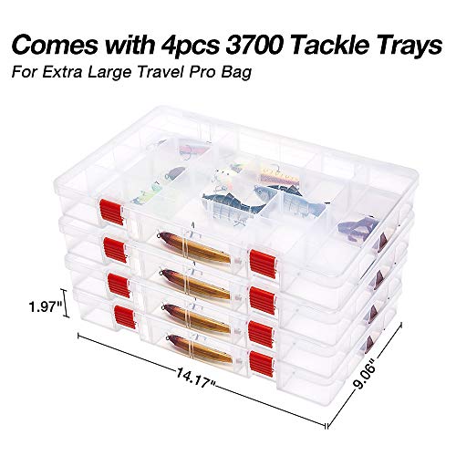 Piscifun Fishing Tackle Bags With 4 Tackle Boxes, Large Water Resistant Fishing Storage Bags With 3700 Tackle Trays, Outdoor Travel Pro Fishing Tackle Bag For Fishing, Camping, Hiking (Xl) #TOP2